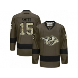 Nashville Predators #15 Craig Smith Authentic Green Salute to ServiceNHL Jersey