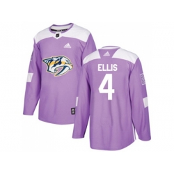 Nashville Predators #4 Ryan Ellis Purple Authentic Fights Cancer Stitched NHL Jersey