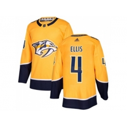 Nashville Predators #4 Ryan Ellis Yellow Home Authentic Stitched NHL Jersey