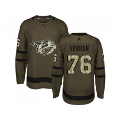 Nashville Predators #76 P.K Subban Green Salute to Service Stitched NHL Jersey