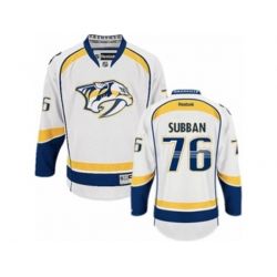 Nashville Predators #76 P.K Subban Premier White Away NHL Jersey