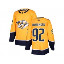 Nashville Predators #92 Ryan Johansen Yellow Home Authentic Stitched NHL Jersey