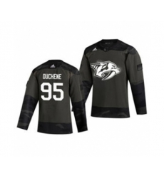 Nashville Predators #95 Matt Duchene 2019 Veterans Day Authentic Practice Hockey Jersey Camo