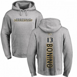 Nashville Predators #13 Nick Bonino Ash Backer Pullover Hoodie Nashville Predators #13 Nick Bonino Ash Backer Pullover Hoodie