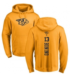 Nashville Predators #13 Nick Bonino Gold One Color Backer Pullover Hoodie