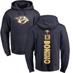 Nashville Predators #13 Nick Bonino Navy Blue Backer Pullover Hoodie Nashville Predators #13 Nick Bonino Navy Blue Backer Pullover Hoodie