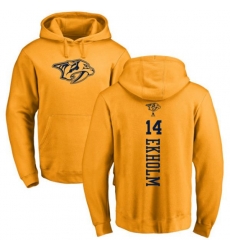 Nashville Predators #14 Mattias Ekholm Gold One Color Backer Pullover Hoodie