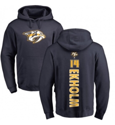 Nashville Predators #14 Mattias Ekholm Navy Blue Backer Pullover Hoodie