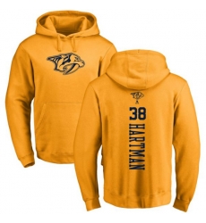 Nashville Predators #38 Ryan Hartman Gold One Color Backer Pullover Hoodie