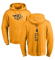 Nashville Predators #4 Ryan Ellis Gold One Color Backer Pullover Hoodie