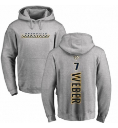 Nashville Predators #7 Yannick Weber Ash Backer Pullover Hoodie