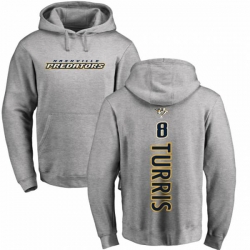 Nashville Predators #8 Kyle Turris Ash Backer Pullover Hoodie Nashville Predators #8 Kyle Turris Ash Backer Pullover Hoodie