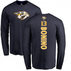 Nashville Predators #13 Nick Bonino Navy Blue Backer Long Sleeve T-Shirt Nashville Predators #13 Nick Bonino Navy Blue Backer Long Sleeve T-Shirt