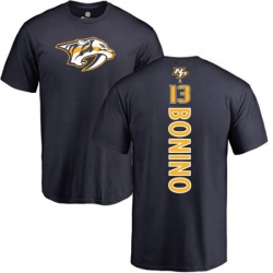Nashville Predators #13 Nick Bonino Navy Blue Backer T-Shirt Nashville Predators #13 Nick Bonino Navy Blue Backer T-Shirt