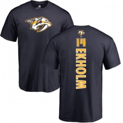 Nashville Predators #14 Mattias Ekholm Navy Blue Backer T-Shirt Nashville Predators #14 Mattias Ekholm Navy Blue Backer T-Shirt