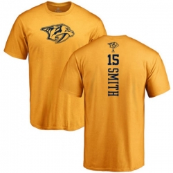 Nashville Predators #15 Craig Smith Gold One Color Backer T-Shirt Nashville Predators #15 Craig Smith Gold One Color Backer T-Shirt