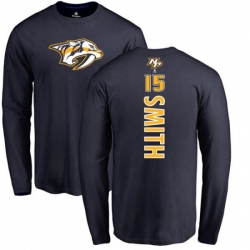 Nashville Predators #15 Craig Smith Navy Blue Backer Long Sleeve T-Shirt Nashville Predators #15 Craig Smith Navy Blue Backer Long Sleeve T-Shirt