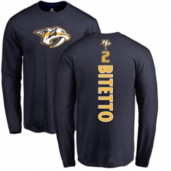 Nashville Predators #2 Anthony Bitetto Navy Blue Backer Long Sleeve T-Shirt Nashville Predators #2 Anthony Bitetto Navy Blue Backer Long Sleeve T-Shirt
