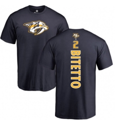 Nashville Predators #2 Anthony Bitetto Navy Blue Backer T-Shirt