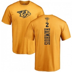 Nashville Predators #2 Dan Hamhuis Gold One Color Backer T-Shirt Nashville Predators #2 Dan Hamhuis Gold One Color Backer T-Shirt