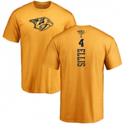 Nashville Predators #4 Ryan Ellis Gold One Color Backer T-Shirt Nashville Predators #4 Ryan Ellis Gold One Color Backer T-Shirt