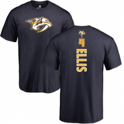 Nashville Predators #4 Ryan Ellis Navy Blue Backer T-Shirt Nashville Predators #4 Ryan Ellis Navy Blue Backer T-Shirt
