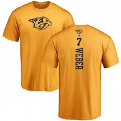 Nashville Predators #7 Yannick Weber Gold One Color Backer T-Shirt Nashville Predators #7 Yannick Weber Gold One Color Backer T-Shirt