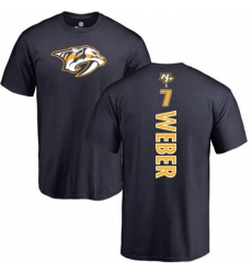 Nashville Predators #7 Yannick Weber Navy Blue Backer T-Shirt