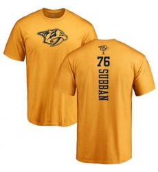 Nashville Predators #76 P.K Subban Gold One Color Backer T-Shirt
