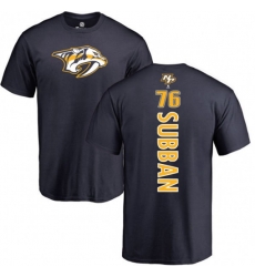 Nashville Predators #76 P.K Subban Navy Blue Backer T-Shirt