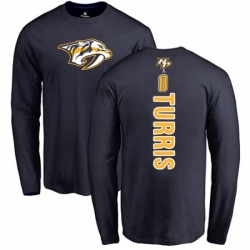 Nashville Predators #8 Kyle Turris Navy Blue Backer Long Sleeve T-Shirt Nashville Predators #8 Kyle Turris Navy Blue Backer Long Sleeve T-Shirt