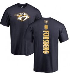 Nashville Predators #9 Filip Forsberg Navy Blue Backer T-Shirt