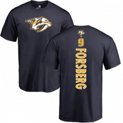 Nashville Predators #9 Filip Forsberg Navy Blue Backer T-Shirt Nashville Predators #9 Filip Forsberg Navy Blue Backer T-Shirt
