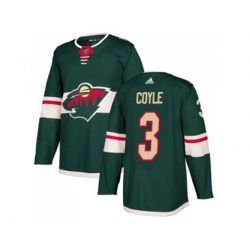 Minnesota Wild #3 Charlie Coyle Green Home Authentic Stitched NHL Jersey