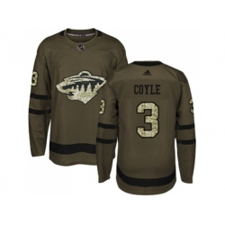 Minnesota Wild #3 Charlie Coyle Green Salute to Service Stitched NHL Jersey