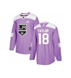 Los Angeles Kings #18 Dave Taylor Purple Authentic Fights Cancer Stitched NHL Jersey