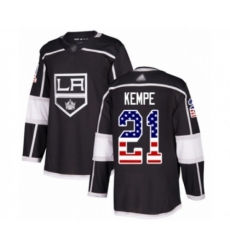 Los Angeles Kings #21 Mario Kempe Authentic Black USA Flag Fashion Hockey Jersey