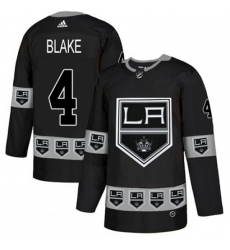 Los Angeles Kings #4 Rob Blake Authentic Black Team Logo Fashion NHL Jersey