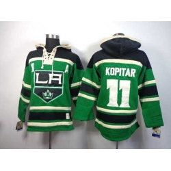Los Angeles Kings #11 Anze Kopitar Green Pullover Hooded