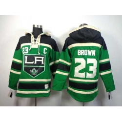 Los Angeles Kings #23 Dustin Brown Green pullover hooded