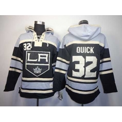 Los Angeles Kings #32 Jonathan Quick Black-White Pullover Hooded