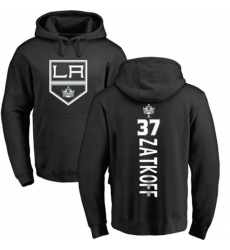 Los Angeles Kings #37 Jeff Zatkoff Black Backer Pullover Hoodie