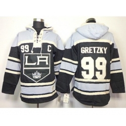 Los Angeles Kings #99 Wayne Gretzky Black-White Pullover Hooded