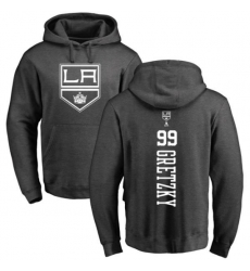 Los Angeles Kings #99 Wayne Gretzky Charcoal One Color Backer Pullover Hoodie