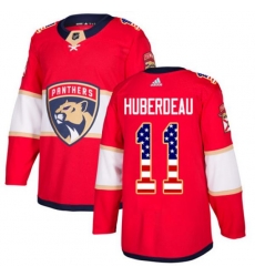Florida Panthers #11 Jonathan Huberdeau Authentic Red USA Flag Fashion NHL Jersey