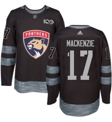 Florida Panthers #17 Derek MacKenzie Premier Black 1917-2017 100th Anniversary NHL Jersey