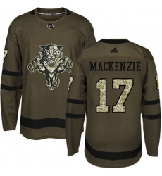 Florida Panthers #17 Derek MacKenzie Premier Green Salute to Service NHL Jersey