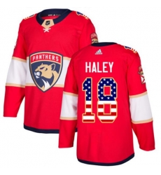 Florida Panthers #18 Micheal Haley Authentic Red USA Flag Fashion NHL Jersey