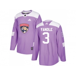 Florida Panthers #3 Keith Yandle Purple Authentic Fights Cancer Stitched NHL Jersey