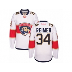 Florida Panthers #34 James Reimer Authentic White Away NHL New Jersey